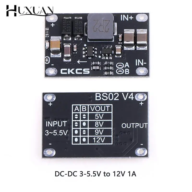 

DC-DC 3-5.5V To 12V 1A Step-Down Boost Module 10W To Set 5V 8V 9V 12V Output Lithium Battery PCB DC-DC Step-Down Boost Board