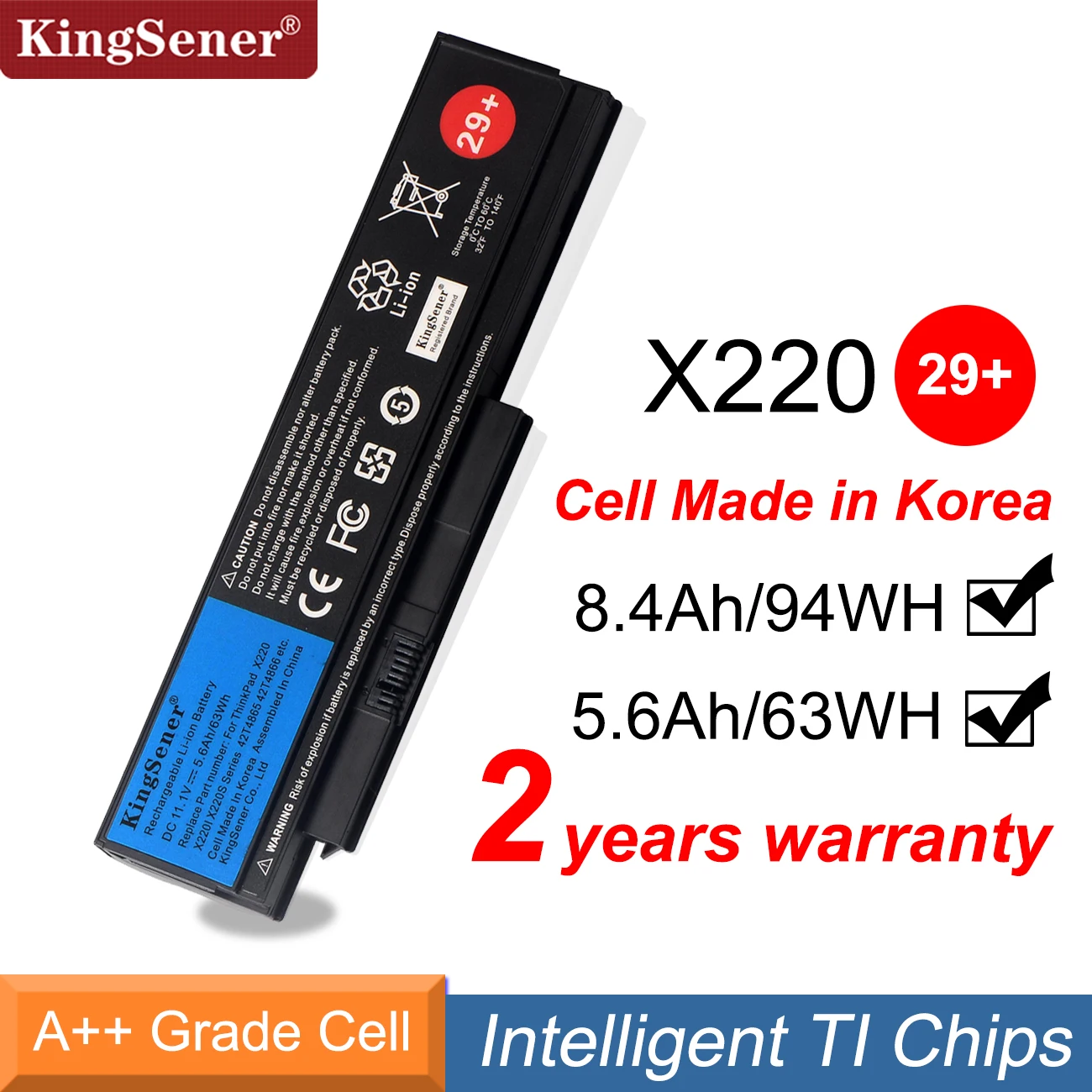 Фото Аккумулятор KingSener для ноутбуков Lenovo Thinkpad X220, X220I, X220S, 42T4899, 42T4900, 42T4942, 42T4872, 42T4865, 42T4866 №1