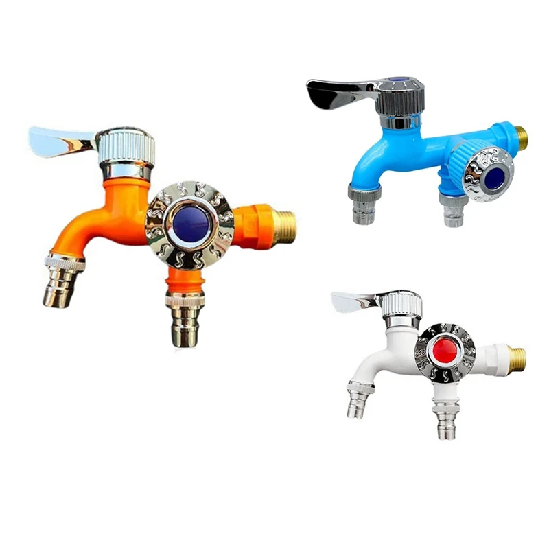 

1/2Inch Universal Interface Faucet Double Outlet Dual Control Water Tap Home Bathroom Hose Irrigation Connector