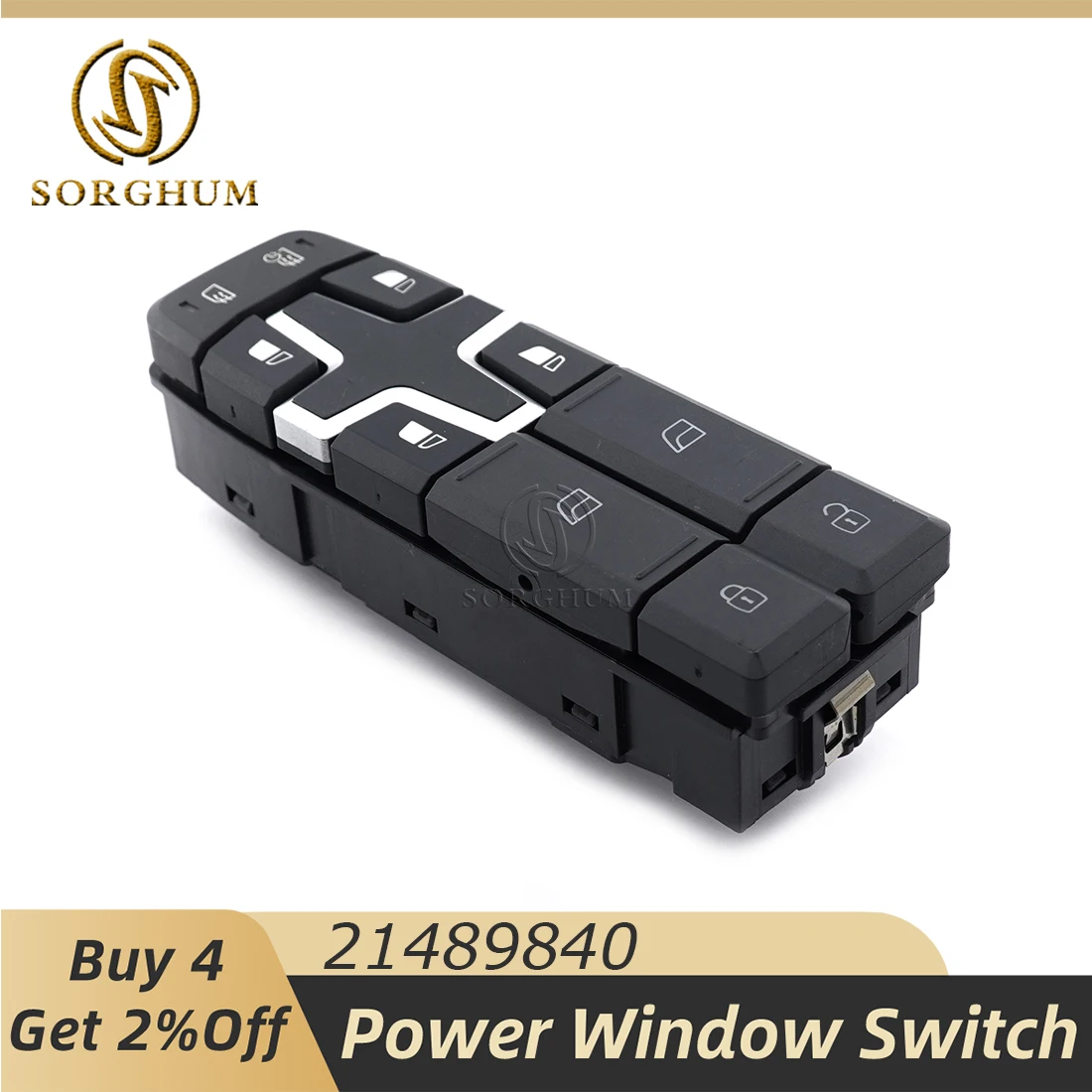 

Sorghum 21489840 Front Left Electric Window Switch Lift Button For Volvo FH FM Series Truck 1998 2013 22154285 14050579 22154286
