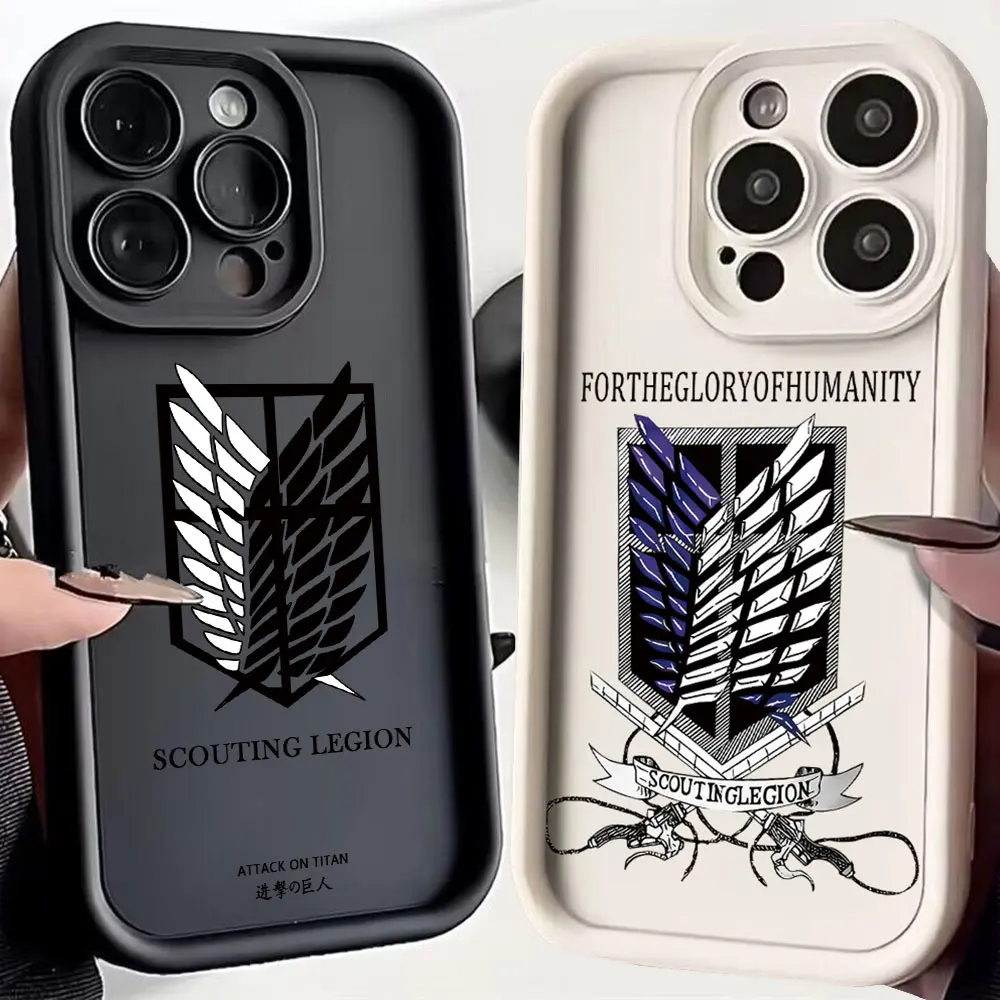 Фото Attack On Titan Anime Phone Case for IPhone 16 15 14 13 12 11 Pro Max Mini XR XS X 7 8 Plus Soft TPU Back Cover №1