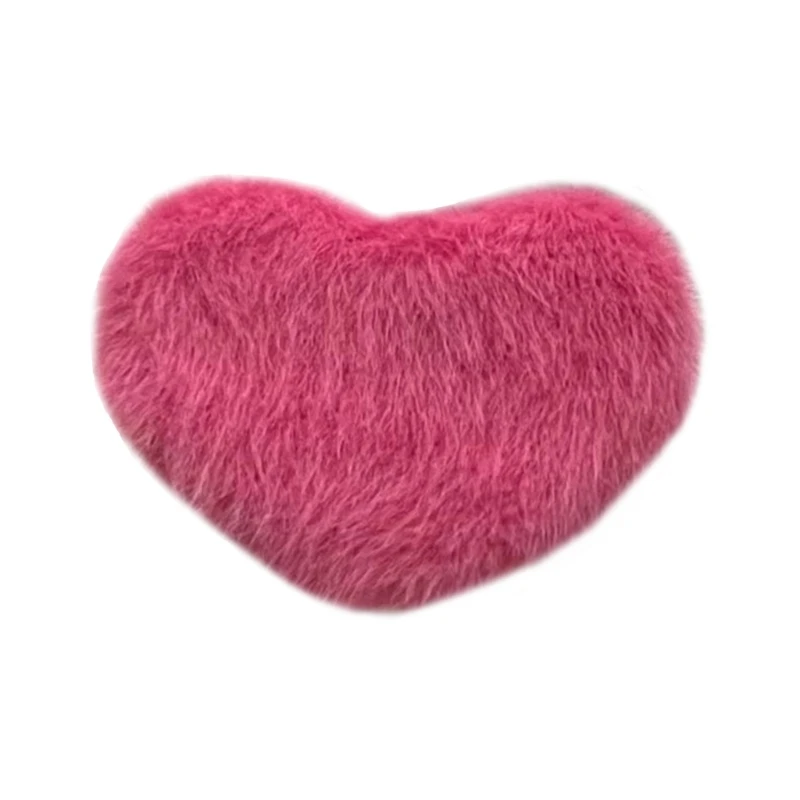 

HXBA Rose Red Color Heart Hairpin Y2k Hair Clip Headdress Plush Hairpin for Women