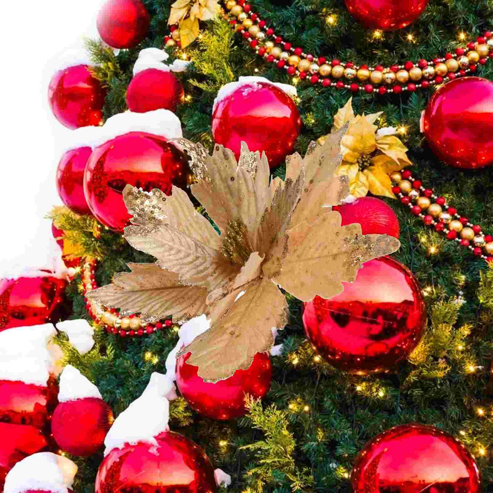 Декор гирлянды искусственный рождественский цветок ворс пуансеттия для