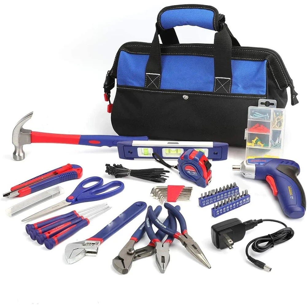 Купи 2022 New 125-Piece Household Tool Kit – 3.6V Rechargeable Screwdriver & Home Repair Basic Tool Set Easy Carrying Tools Bag за 245 рублей в магазине AliExpress