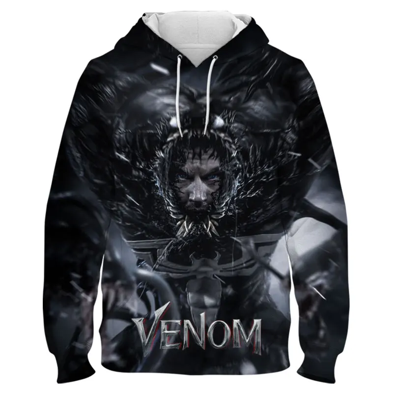 

Men's Clothes Spring Harajuku Style Fashion Boy Girl Kids Sweatshirt Marvel Venom 3D Print Cool Women Oversized Hoodies