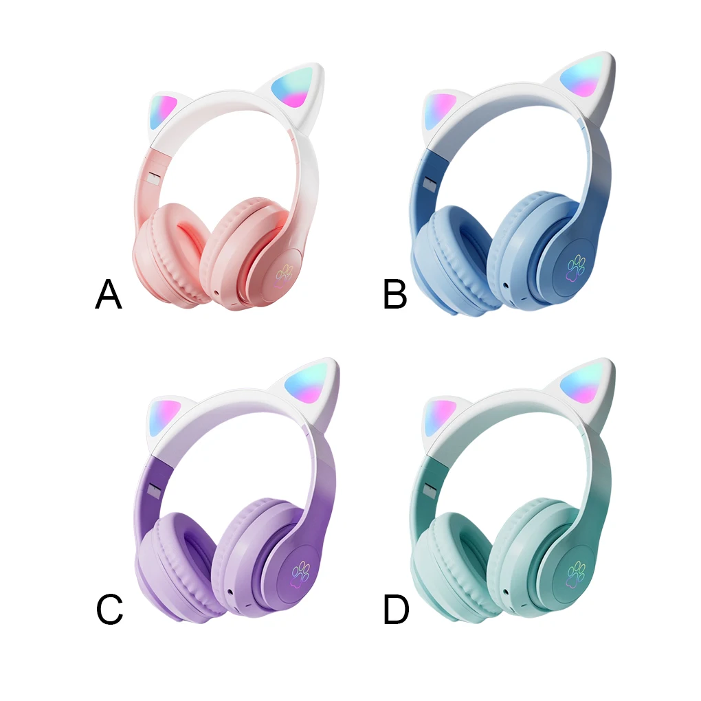 

Wireless Headphone with Mic Earbud Music Stereo Headset Foldable Earpiece Gaming Supplies Kids Christmas Present White