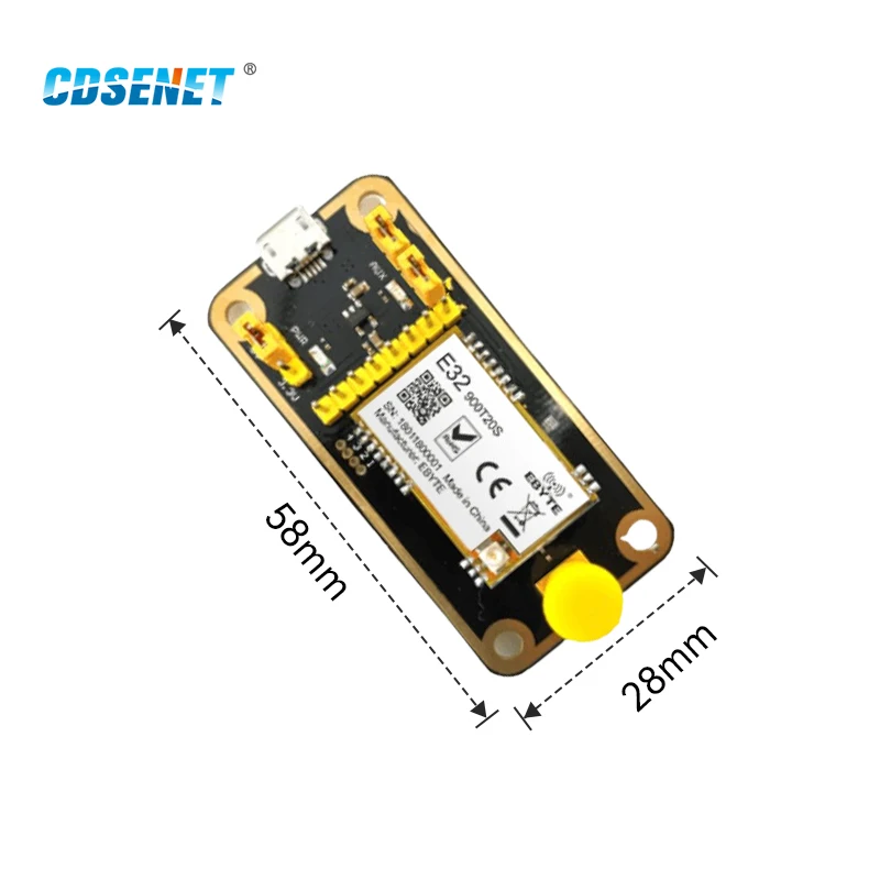 LoRa 868MHz 915MHz 20dBm IOT Transmitter Receiver Test Board CDSENET E32-900TBL-01 with E32-900T20S Module Antenna USB Cable