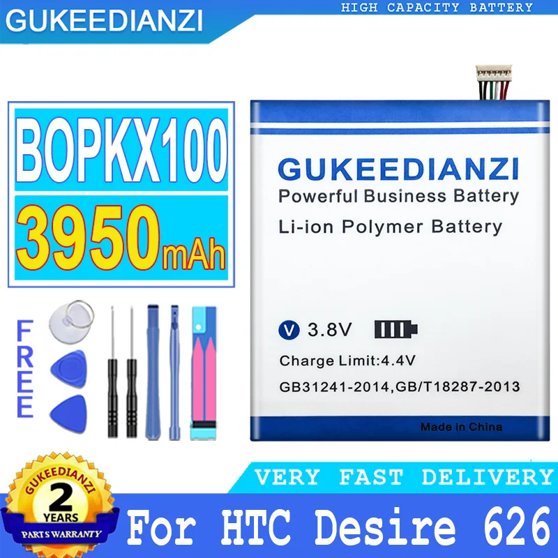 

3950mAh GUKEEDIANZI Battery BOPKX100 For HTC Desire 626 D626W D626T 626G 626S D262W D262D A32 Cellphone Bateria + Free Tools