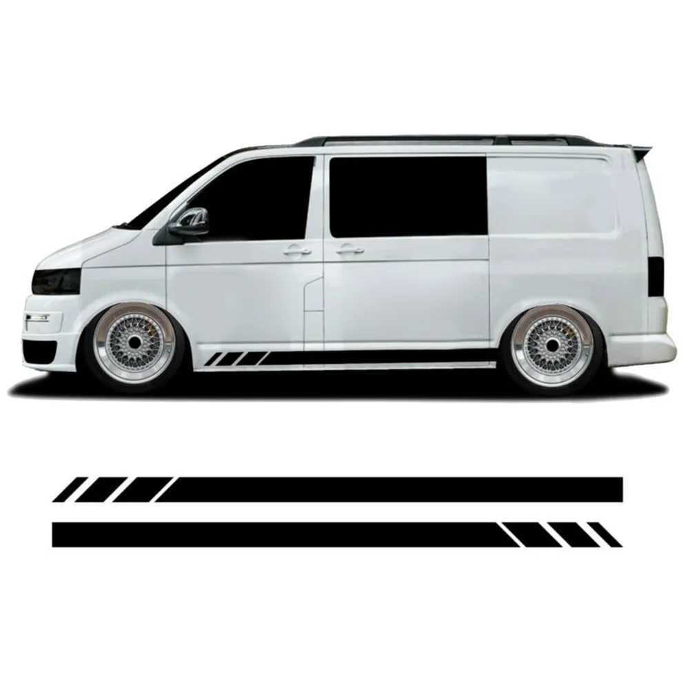 

2pcs Black Side Stripes Stickers Striped Applique For Transporter T4 T5 Campervan RV Graphics Decals Exterior Trim