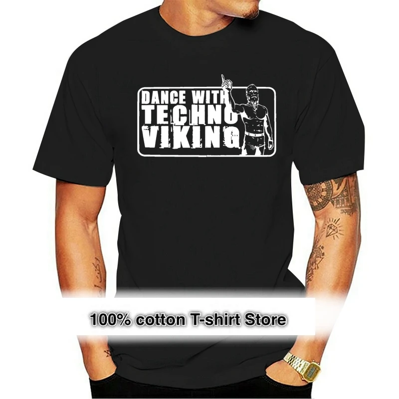 

Dance With Techno Viking T Shirt Crew Neck Letter Famous Spring Autumn Trend Short Sleeve Building Knitted Shirt