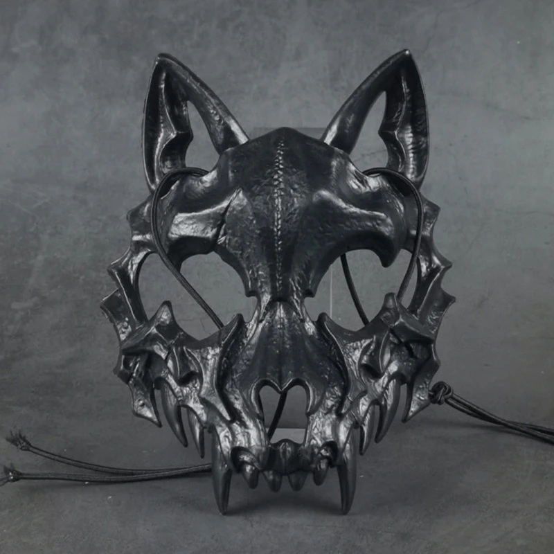 Маска вечерние с длинными зубами демон самурай искусственный волк дракон дикая