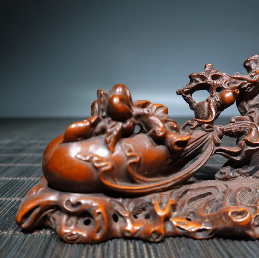 Соберите китайскую шкатулку с ручной резьбой по дереву буддийский мешок для