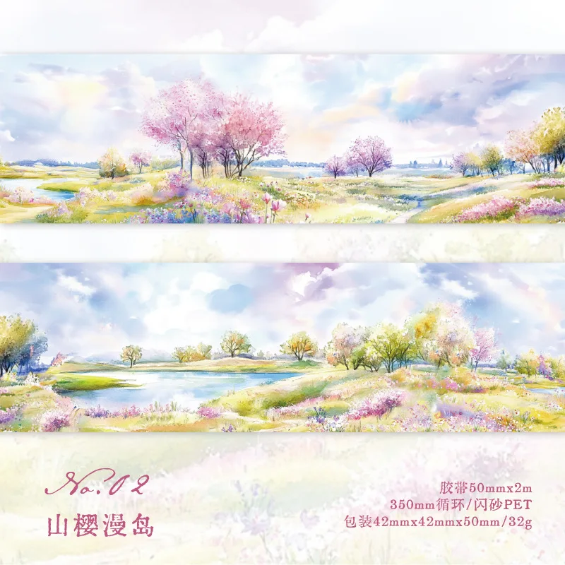 

1 шт./1 лот, декоративные клейкие ленты, мир горов и моря, маскирующие ленты, скрапбукинг, сделай сам, бумага для скрапбукинга