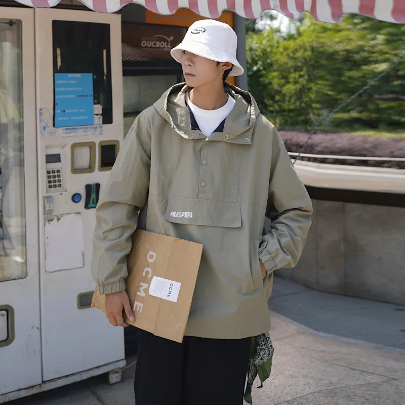 Большой пуловер куртки Подростковая уличная мода японские тренды мужские пальто