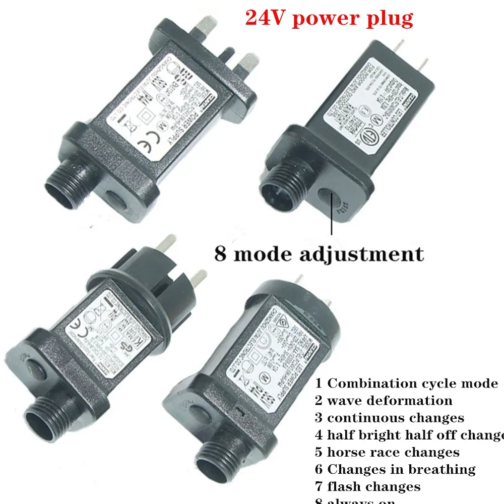 

LED Solar String Light Power Transformer Waterproof Outdoor Holiday Light In-Line Switch Adapter Driver EU US AU UK