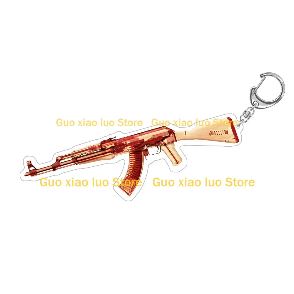 Фото Брелок-подвеска для сумки Counter-Strike 2: скины AK-47 (Bloodsport, Wild Lotus, Ice Coaled, Asiimov, Fire Serpent, Hydroponic) из акрила. Игрушка. №3
