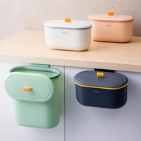 plastic mini trash can kitchen special trash can with lid be hung can be placed large capacity household creative storage box