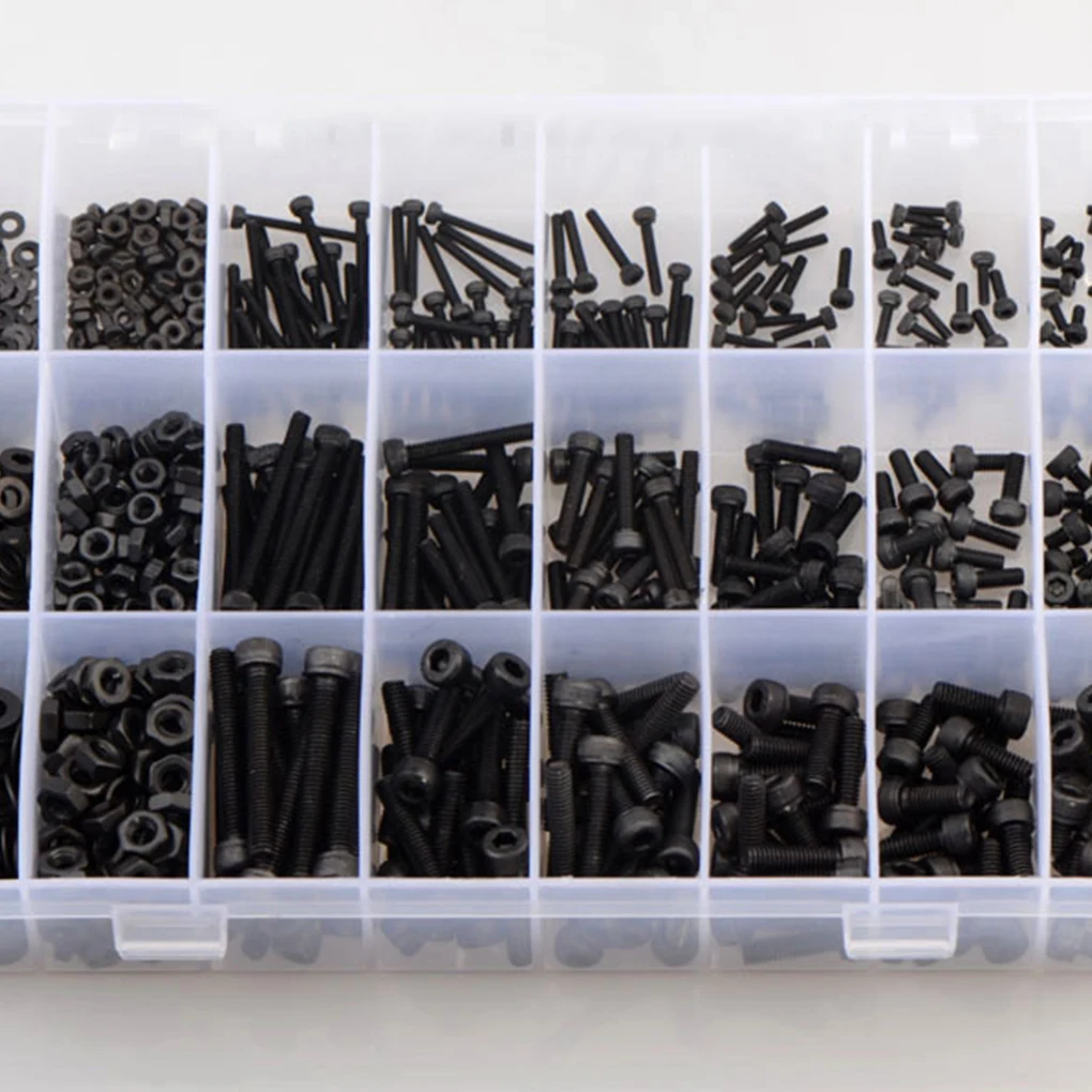 1080 Pieces M2 M3 4 Carbon Steel Screw Bolts Hexagon Spacer Tool Set