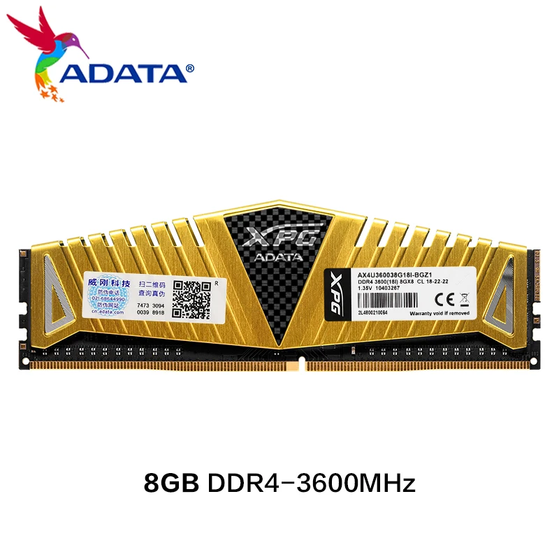 Оригинальная память ADATA XPG Z1 DDR4 ОЗУ для настольных ПК игровая 8 ГБ 3200 МГц