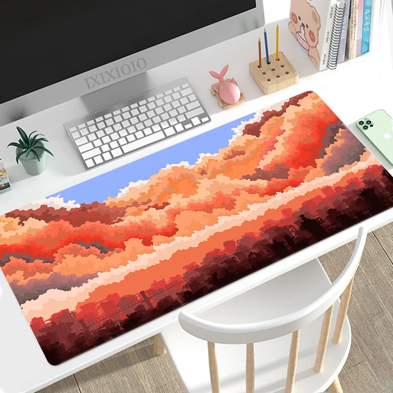 

Mouse Pad Gamer Pixel Scenery Art XL Computer New Large Mousepad XXL keyboard pad Non-Slip Office Soft Carpet Computer Mice Pad