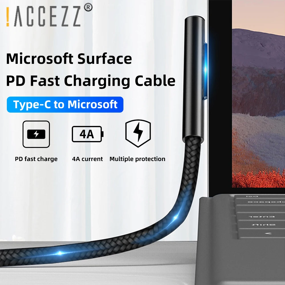 

! Usb-адаптер ACCEZZ, 102 Вт, 65 Вт, 15 В, 4 а, для планшетов Microsoft Surface Pro7/6/5/4/3