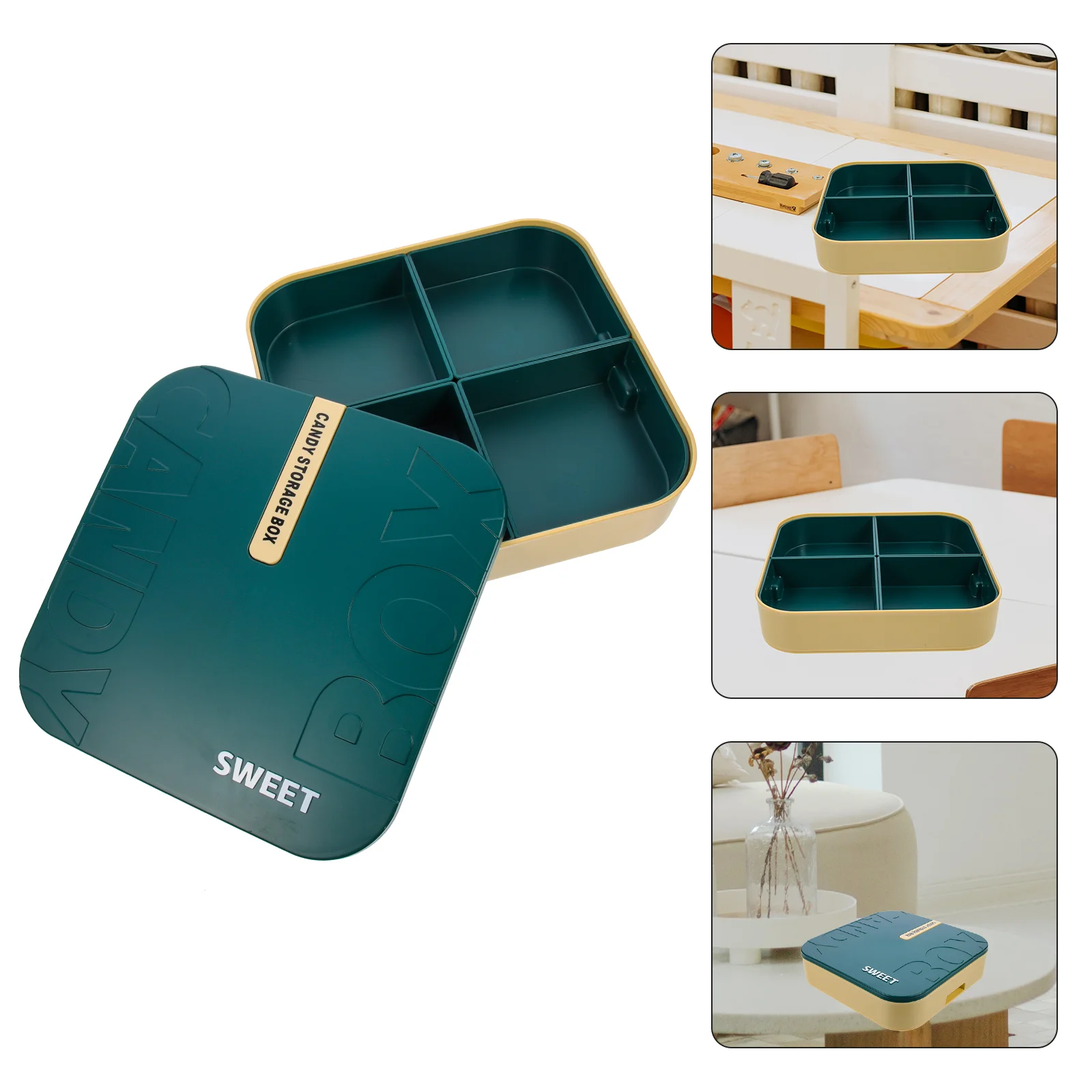 

Box Fruit Snack Container Dried Storage Nuts Compartment Compartments Tray Creative Plate