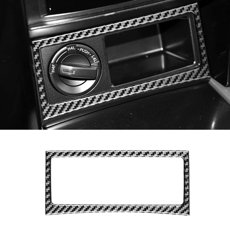

NEW-Carbon Fiber Car Four-Wheel Drive Switch Panel Trim Frame Cover Sticker For Toyota Land Cruiser Prado 2010-2018