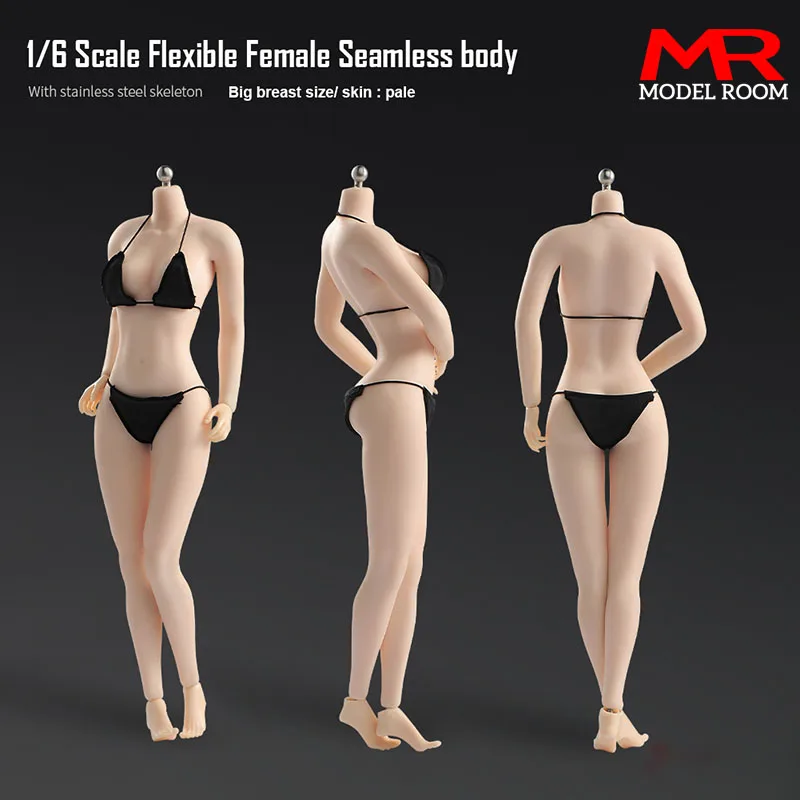 Body 12'' Pale Suntan Steel Skeleton Flexible Big Breast Body Doll