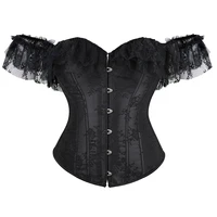 lace women gothic sexy floral overbust corsetcorgested bustiers top locking underwearwaist corset set plus size s 6xl