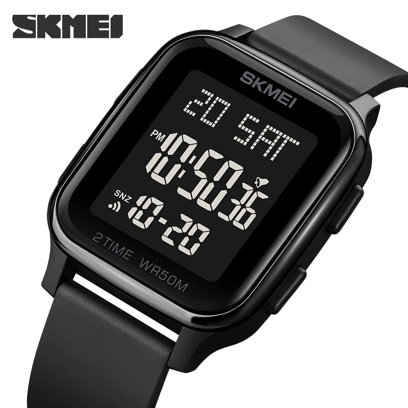 

SKMEI Electronic Men's Watches 2 Time Digital Movement Fashion Watch Sport Countdown Clock 50M Waterproof Led Light Wristwatch