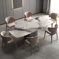 imported luxury stone dining table italian rectangular modern simple light luxury rock dining table household