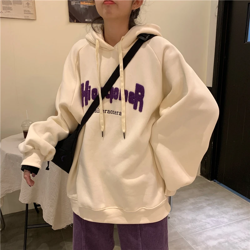 

Женская универсальная Повседневная Толстовка для колледжа в Корейском стиле, толстовка для подростков, базовая Осенняя Толстовка в стиле Х...