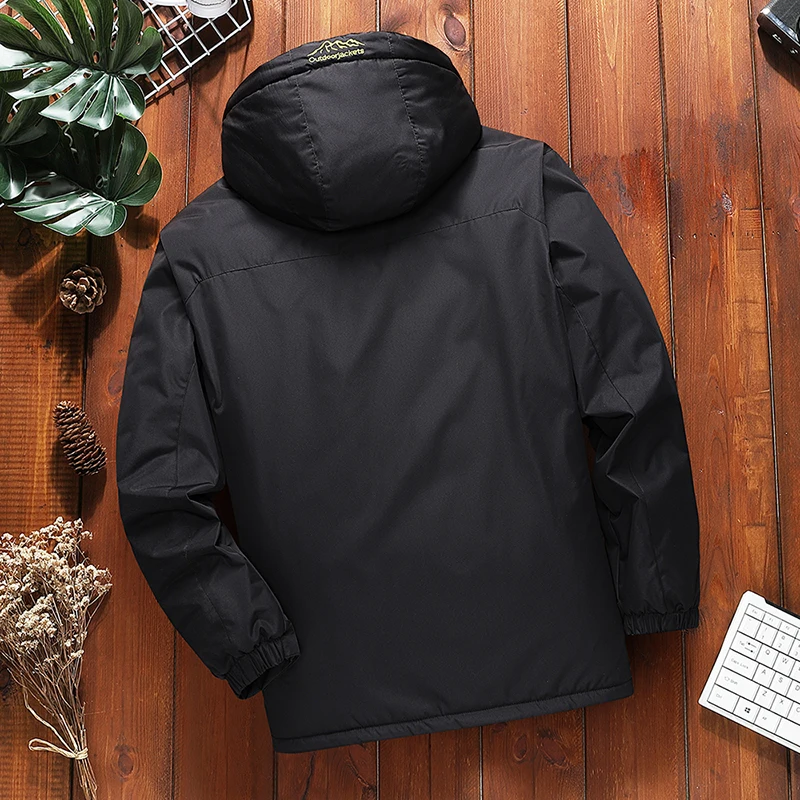 Winter Jacket Men Fleece Thick 7XL， 8XL  Men's Windbreaker Parka Coat Outwear Breathable Waterproof Jacket Men Brand Clothing