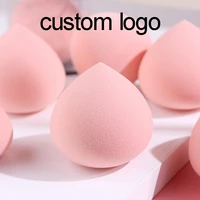 custom logo 50pcs brand new cherry peach soft sponge foundation puff cosmetic high elastic powder tool wet dry use set bulk make