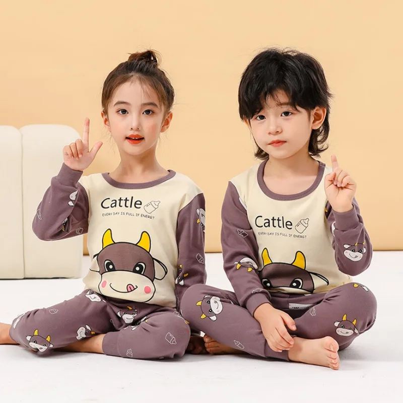 

Baby Kids Pajamas Sets Cotton Boys Sleepwear Suit Autumn Girls Pajamas Long Sleeve Pijamas Tops+Pants 2pcs Children Clothing