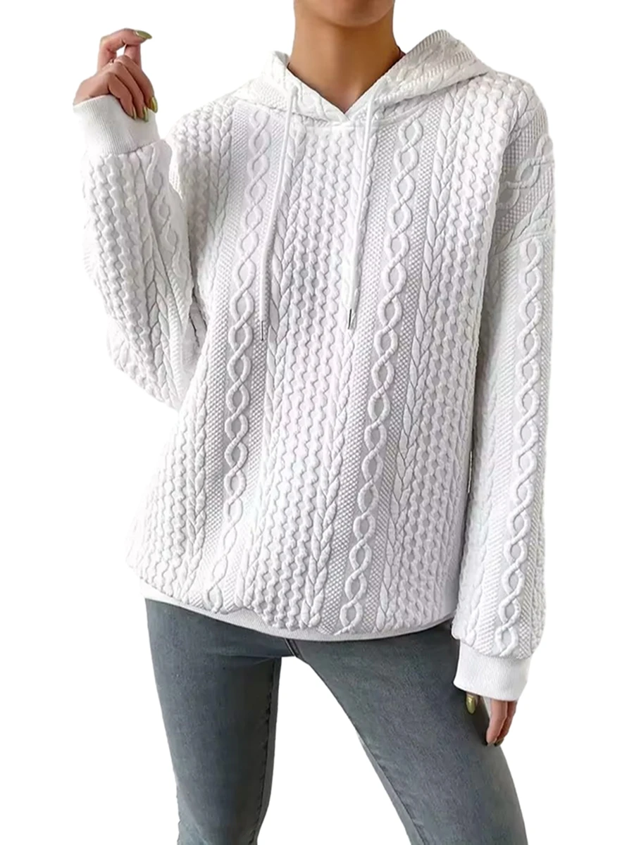 

Женские стеганые свитшоты с капюшоном, легкие повседневные клетчатые жаккардовые пуловеры с длинным рукавом и капюшоном, осень 2023