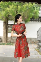 2022 ao dai vietnam traditional clothing dress for women chinese qipao cheongsam vintage oriental elegant lace patchwork dress
