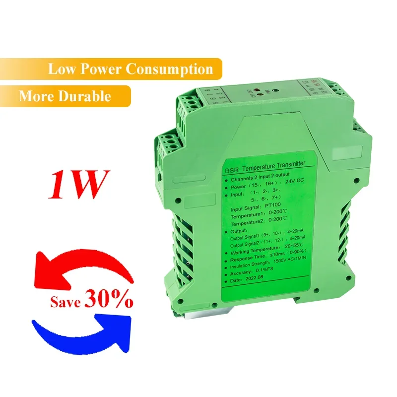 Датчик температуры 2 в выхода PT100 0-100 ℃ 0-200 0-300 0-400 0-500 Преобразователь сигнала на