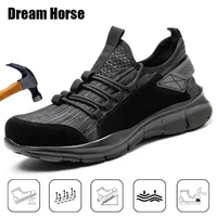 dream horse labor insurance shoes mens anti smashing anti piercing breathable sneaker steel toe work shoes protective boots