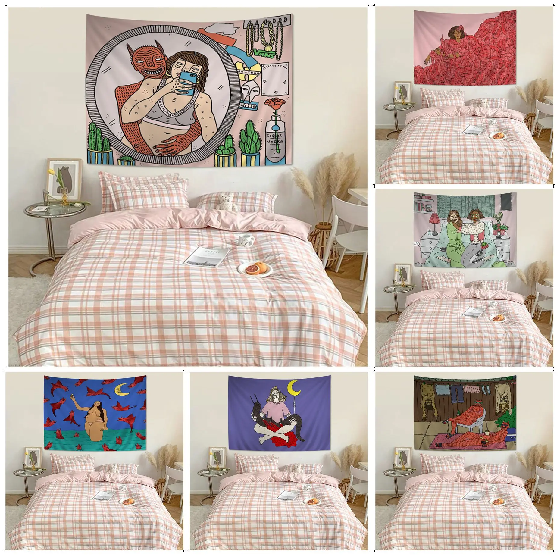 

Polly Nor Art Anime Tapestry Bohemian Wall Tapestries Mandala Wall Art Decor