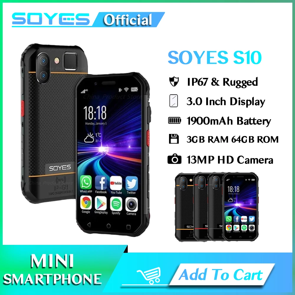SOYES S10 Rugged Mini Smartphone 3GB RAM 64GB ROM 4G LTE 3.0