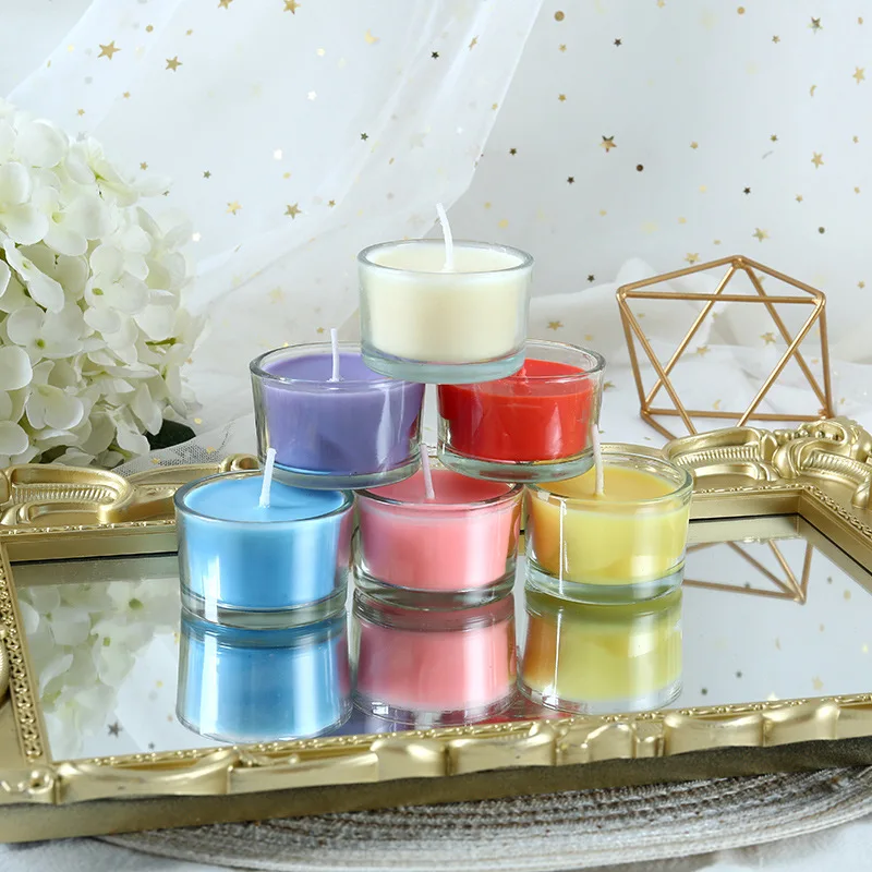 

5pcs Candle Jar Glass Valentine's Day Smokeless Glass Wax Wedding Party Candles Flameless Candles Birthday Candle