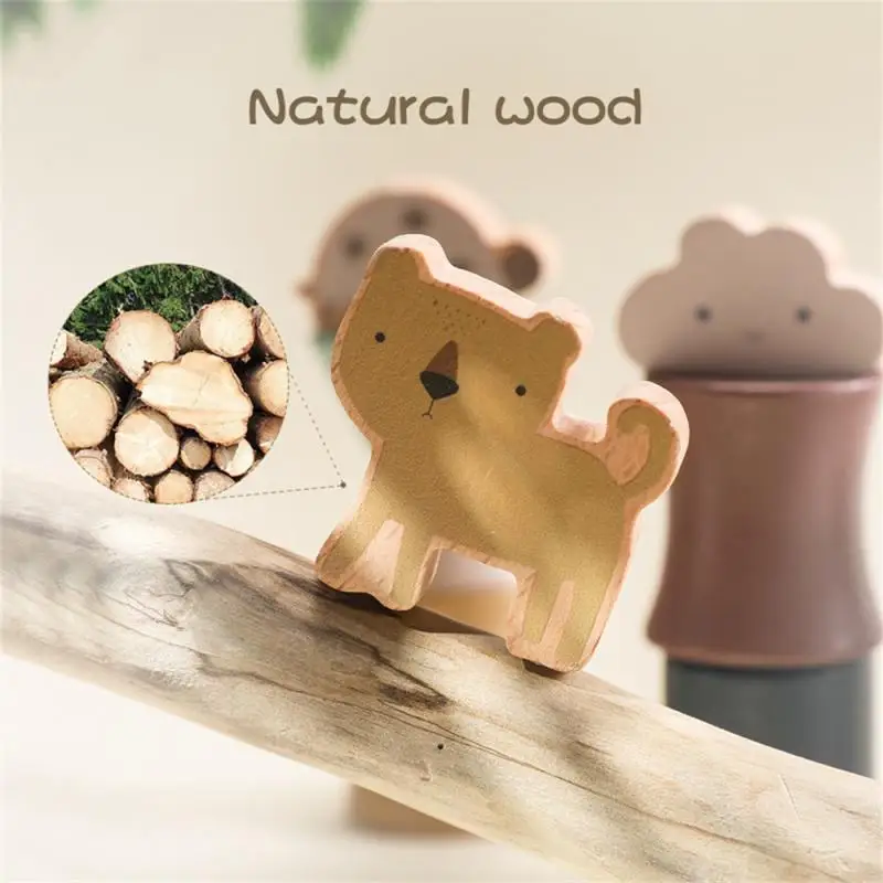 

Train Cartoon Early Education Animal Child Toy Solid Wood Wooden Study Puzzle Imagination To Stack To Develop Montessori