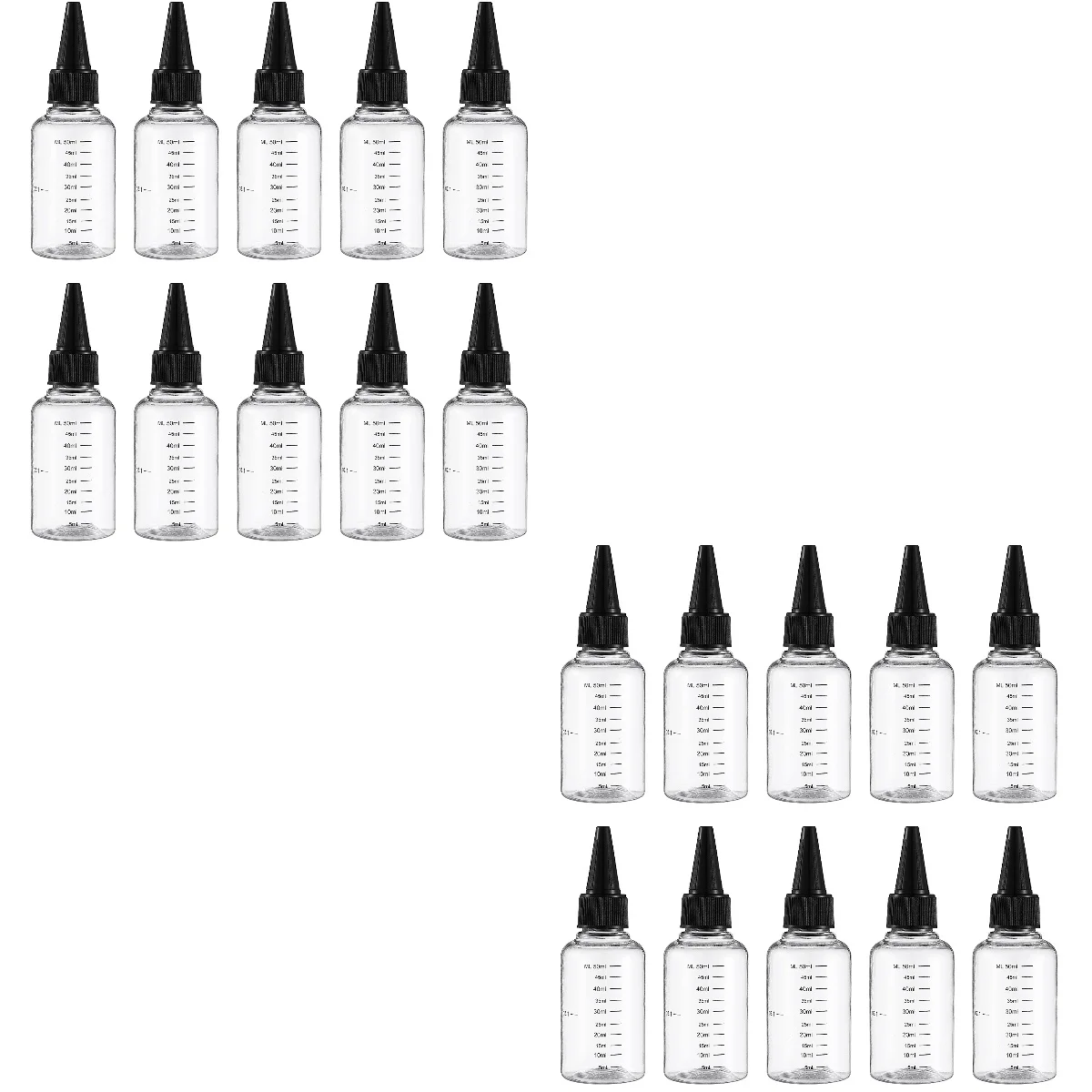 

Graduated Bottle Empty Plastic Refillable Squeeze Bottles Applicator Cosmetics Liquids