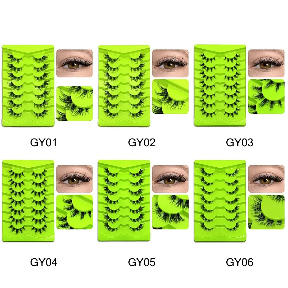 7 пар больших глаз лисьи ресницы сказочный перекрестный кластер прозрачная лента