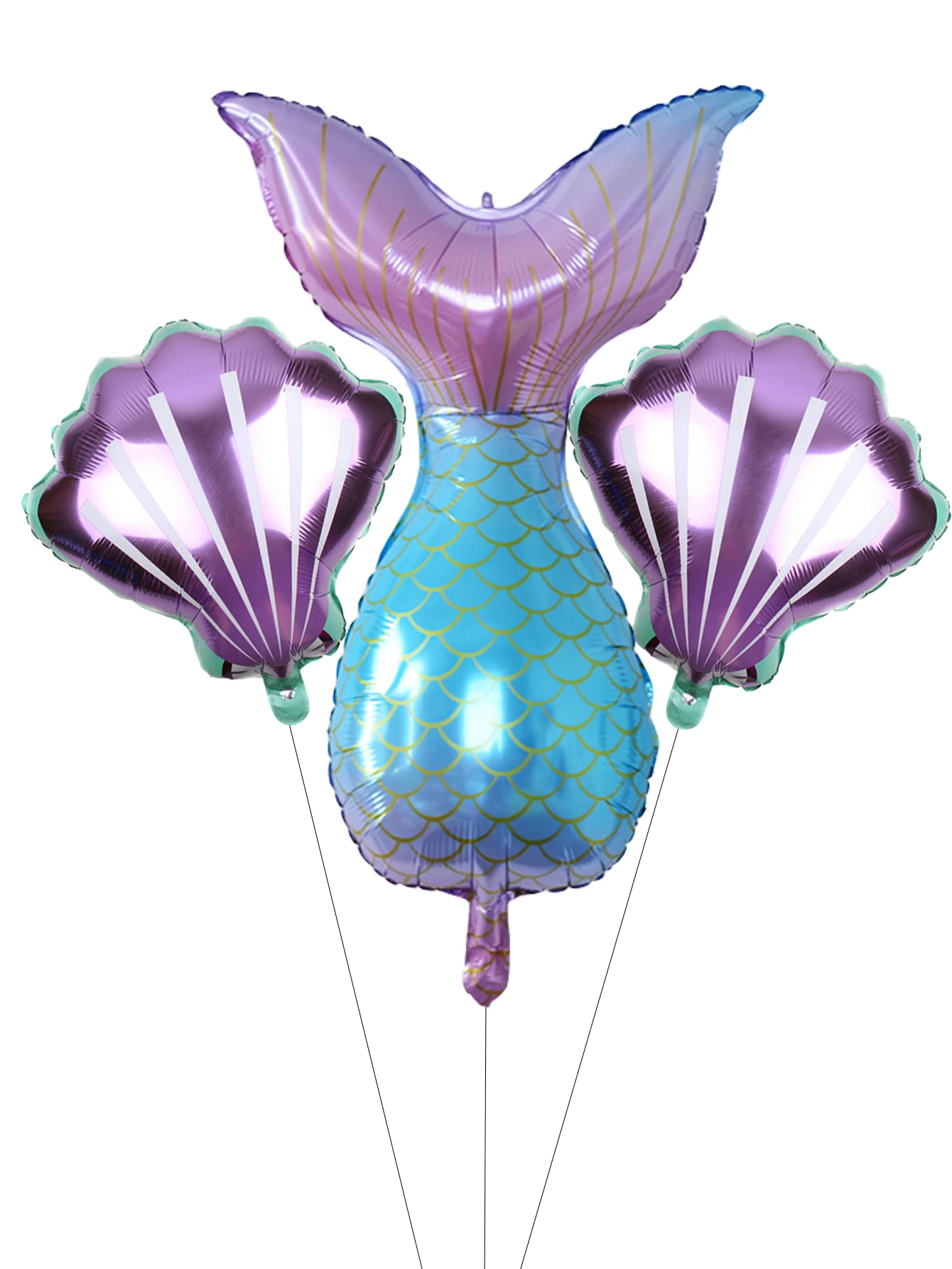

Набор воздушных шаров русалка 3шт фиолетовый