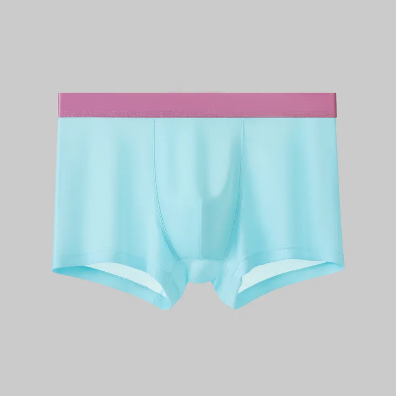 Men's Underwear Cool Ice Silk Breathable Flat Corner Pants Summer Thin Shorts    3PCS