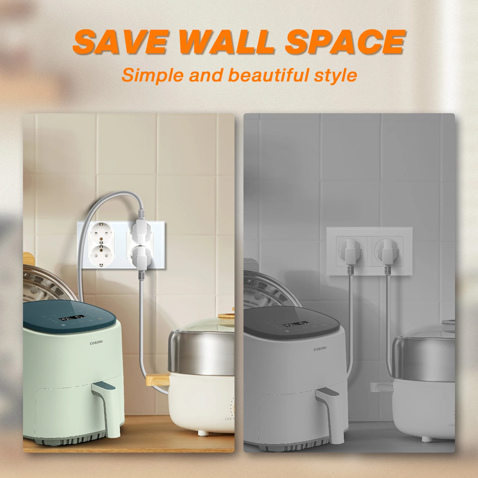 Евророзетка настенная со стеклянной панелью 110-250 В