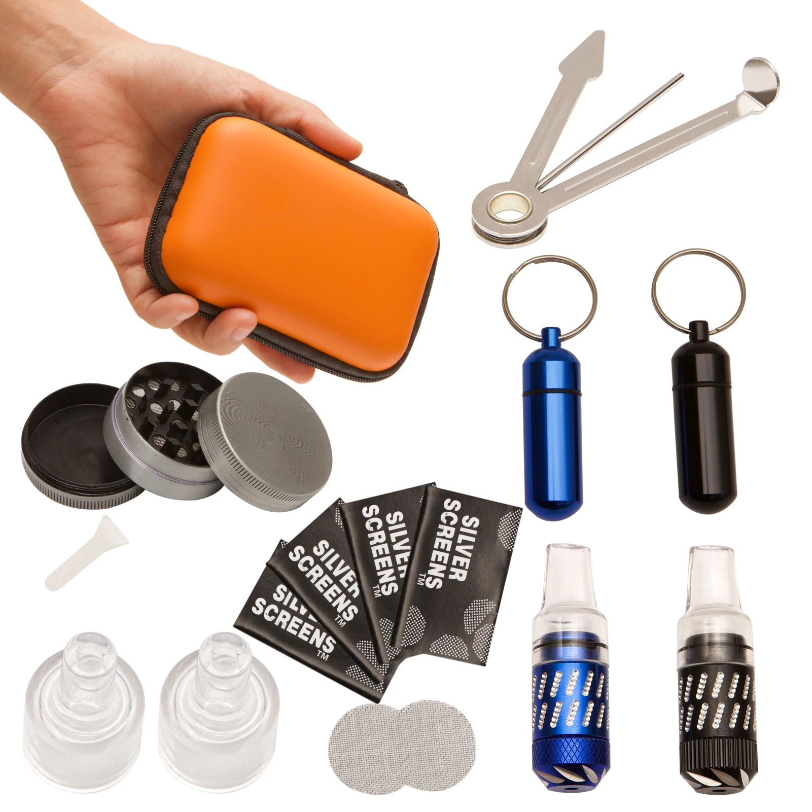 

Smoking Pipe Bundle Set with Tobacco Pipes Grass Grinder Weed Stash Jar Storage Case Scraper Smoking Accessories for Weed