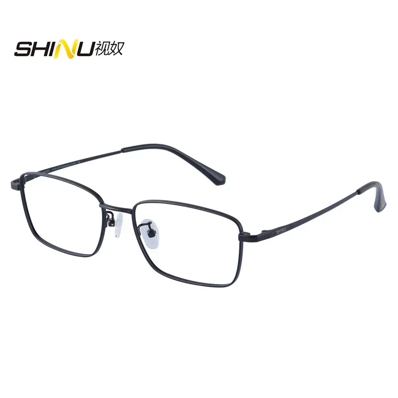 SHINU brand Titanium Glasses men reading glasses 3.0 myopia 6.5 diopter lenses fast shipping no astigmatism
